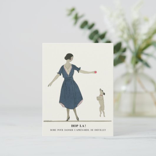 A.E.マーティアールデコファッションイラストレーションプレート ポストカード (スタンド正面)