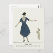 A.E.マーティアールデコファッションイラストレーションプレート ポストカード (正面/裏面)