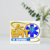 A-EMT 1番目のレスポンダー – 緊急MED TECH ADVANCED ポストカード (スタンド正面)