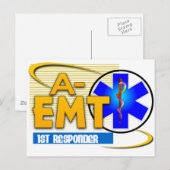 A-EMT 1番目のレスポンダー – 緊急MED TECH ADVANCED ポストカード (正面/裏面)