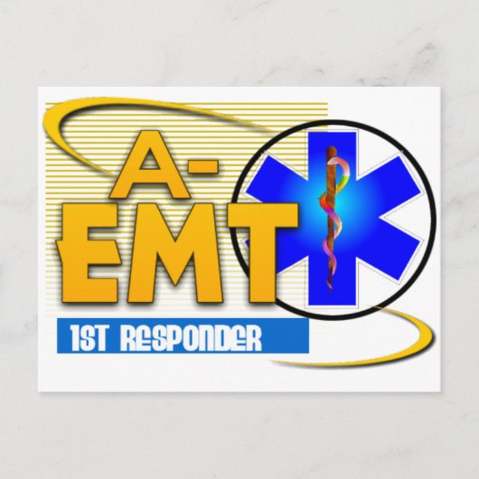A-EMT 1番目のレスポンダー – 緊急MED TECH ADVANCED ポストカード (正面)
