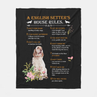 A English Setter's  House Rules フリースブランケット