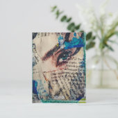 A face and words abstract friends joke collage ポストカード (スタンド正面)