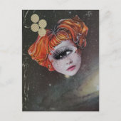 A face in space mixed media collage ポストカード (正面)