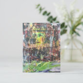 A face mixed media collage ポストカード (スタンド正面)