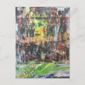 A face mixed media collage ポストカード (正面)