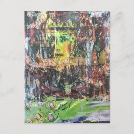 A face mixed media collage ポストカード (正面)