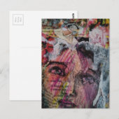 A face mixed media collage ポストカード (正面/裏面)