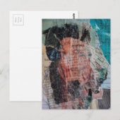 A Face Mixed Media Collage ポストカード (正面/裏面)