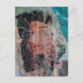 A Face Mixed Media Collage ポストカード (正面)