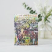 A face mixed media collage forms of verbs ポストカード (スタンド正面)