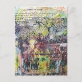 A face mixed media collage forms of verbs ポストカード (正面)