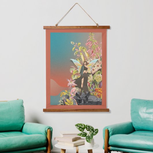 A Fairy 王室の Lookout 26"x36" 吊り下げ型タペストリー (リビング)