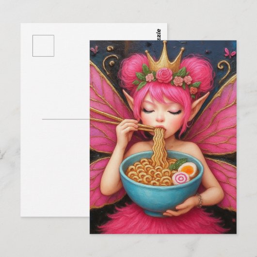 A Fairy Eating Ramen ポストカード (正面/裏面)