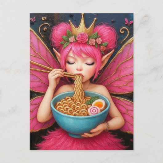 A Fairy Eating Ramen ポストカード (正面)