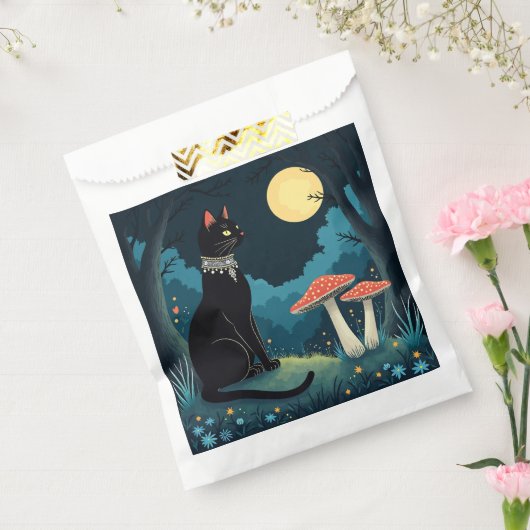 A Familiar Black Cat And Toadstools Halloween 1 フェイバーバッグ (封をした状態)