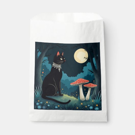 A Familiar Black Cat And Toadstools Halloween 1 フェイバーバッグ (正面)