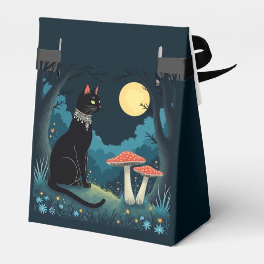 A Familiar Black Cat And Toadstools Halloween 1 フェイバーボックス (裏面サイド)