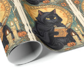 A Familiar Black Cat And Toadstools Halloween 1 ラッピングペーパー (ロールコーナー)