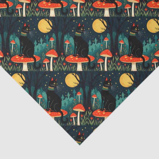 A Familiar Black Cat And Toadstools Halloween 2 薄葉紙 (詳細)