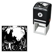 A Familiar Black Cat And Toadstools Halloween 4 セルフインキングスタンプ (インサイチュ)