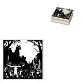 A Familiar Black Cat And Toadstools Halloween 4 ラバースタンプ (押印)
