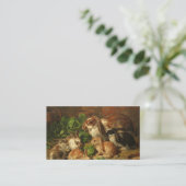 A Family of Rabbits by Alfred Richardson Barber 名刺 (スタンド正面)