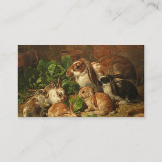 A Family of Rabbits by Alfred Richardson Barber 名刺 (正面)