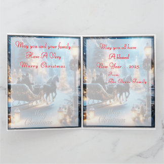 A Family Sleigh Ride Christmas Greeting Card カード