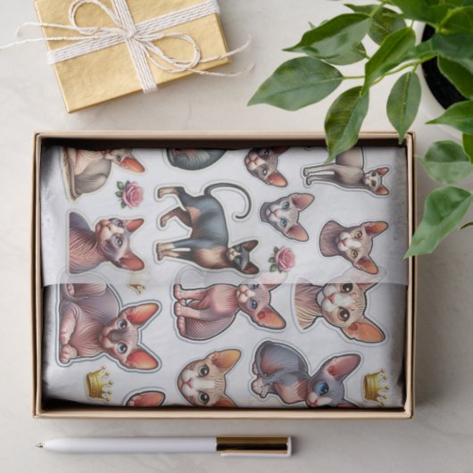 A Fantastic Mix of Hairless Cats Illustrations 薄葉紙 (ギフト)