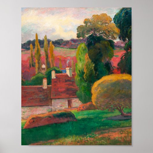 A Farm in Brittany by Paul Gauguin ポスター (正面)