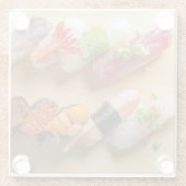 A feast of sushi art - 10 colorful pieces ガラスコースター (裏面)