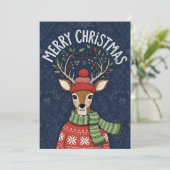 A festive Christmas card featuring a cute deer  シーズンカード (スタンド正面)
