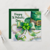 A festive St. Patrick’s Day design カード (正面/裏面インサイチュ)