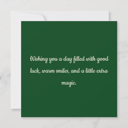 A festive St. Patrick’s Day design カード (裏面)