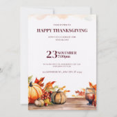 A FESTIVE THANKSGIVING INVITATION WITH A PUMPKIN  招待状 (正面)