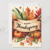 A FESTIVE THANKSGIVING INVITATION WITH A PUMPKIN  招待状 (裏面)