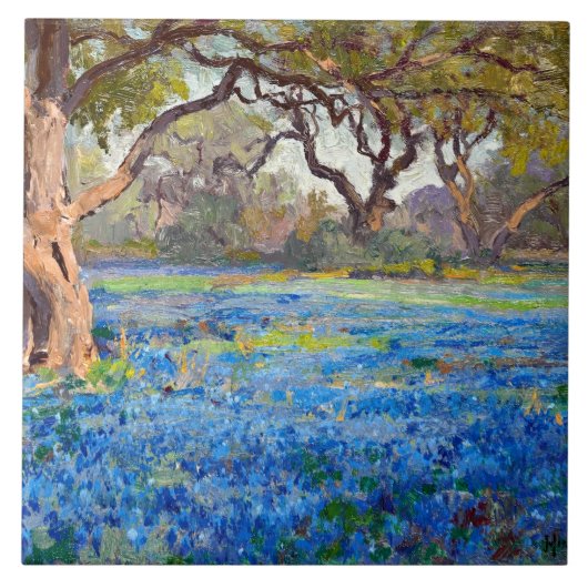 A Field of Bluebonnets at Alamo Heights, 1919, タイル (正面)