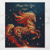 a fiery horse against a starry sky ワインラベル (シングルラベル)
