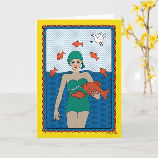 A Fish Out Of Water_B_Greeting Card カード (黄色い花)