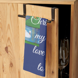 A Flock of Seven Swans-A-Swimming  キッチンタオル