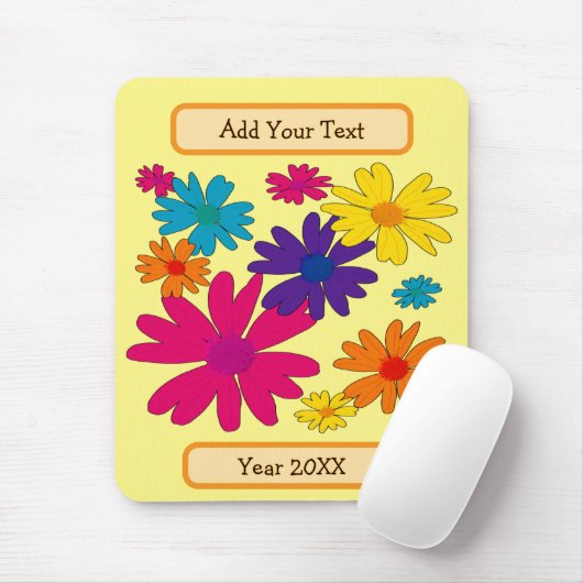 A floral bed of daisy flowers  マウスパッド (マウス)