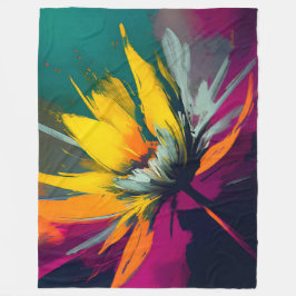A Floral Odyssey – Expressive Bloom In Motion フリースブランケット