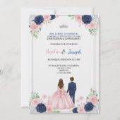 A floral themed Quinceanera Invitation 招待状 (正面)