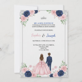 A floral themed Quinceanera Invitation 招待状