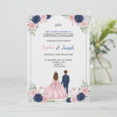 A floral themed Quinceanera Invitation 招待状 (スタンド正面)