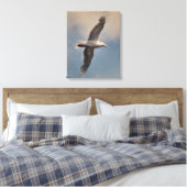 A flying seagull on Stretched Canvas Print キャンバスプリント (インサイチュ (寝室))