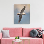 A flying seagull on Stretched Canvas Print キャンバスプリント (インサイチュ (リビング))