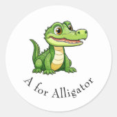 A for Alligator ラウンドシール (正面)