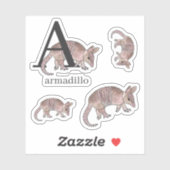A for Armadillo Stickers シール (シート)